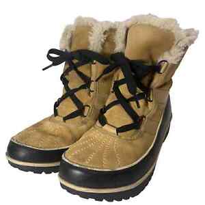 Sorel Tivoli II Waterproof Tan Suede Faux Fur Winter Boots Women’s 10.5