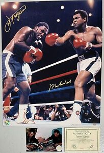 Muhammad Ali & Joe Frazier Signed Photo 16x20 Thrilla In Manila COA Proof