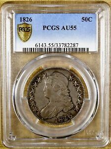 1826 O-101A PCGS AU55 Bust Half Dollar - PCGS Gold Shield