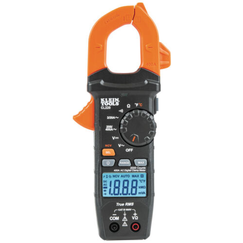 Klein Tools CL220 Digital Clamp Meter, AC Auto-Ranging 400 Amp with Temp - NEW -