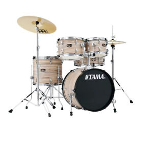 Tama Imperialstar 5 Piece Drum Kit with Meinl Cymbals Natural Zebrawood Wrap