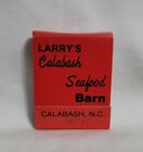 Vintage Larry's Calabash Seafood Barn Restaurant Matchbook NC Advertising Full
