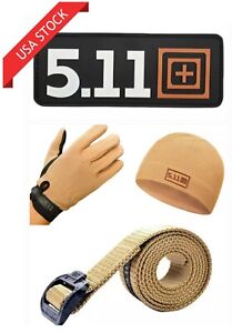 5.11 Lot of Gear (Belt, Gloves, Patch, Knit hat) - Tan