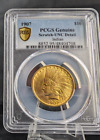 1907 $10 INDIAN HEAD GOLD EAGLE UNCIRCULATED PCGS SCRATCH DETAILS⭐LOW MINT RARE