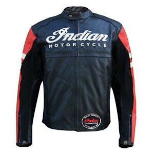 New ListingMen's Indian Motorcycle Fashion BLACK & RED Racer Leather Jacket