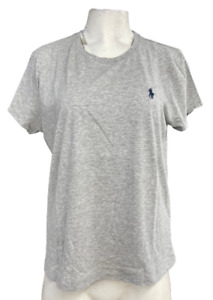 Polo Ralph Lauren Women's Gray Blue Pony Cotton Shirt Size XL