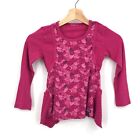 NAARTJIE Asymmetrical-Hem Knit Tunic Fuchsia Floral boho faux layer top 5 girls