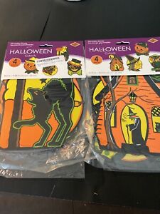 8 Vintage RETRO Styled BEISTLE Repro HALLOWEEN DECORATIONS Die-cut Cutouts