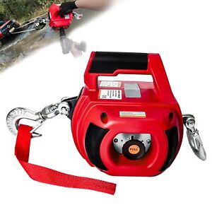 Portable Drill Winch 750LBS, Drill Powered Winch with Alloy Steel Wire Rope 40FT