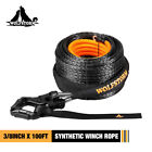 Synthetic Winch Rope Line Recovery Cable for ATV UTV w/Sheath Hook 3/8
