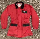 First Gear Motorcycle Rain Jacket w/ Rainsuit Storage System Red/Black Mens XL