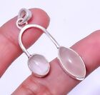 Natural Rose Quartz Pink Pendant 925 Solid Sterling Silver Jewelry 1.95