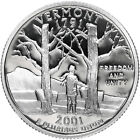 2001 S State Quarter Vermont Gem Proof Deep Cameo 90% Silver US Coin