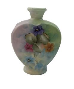 New ListingHeart Shape Vase Hand Painted  4.5 “ Vintage Signed