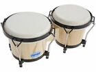 Fever Tunable Bongos 8 & 7 Inch with Black Rims Natural Finish