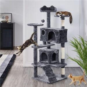 Large Cat Tree Tower w/ Scratching Post Cat Playing House Condo for Indoor Cats
