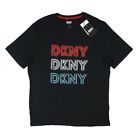 Men's DKNY Gradient Logo Fashion-Forward Streetwear Tee Black DK43GT773