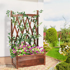 Raised Garden Bed with Trellis Vertical Planters Box with Wheels Indoor Outdoor
