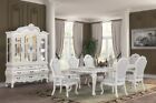 Luxurious Traditional Dining 7pc Set Table Arm Chairs Side Chairs White Finish