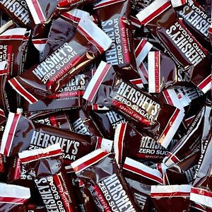 HERSHEY'S Miniature SPECIAL DARK Zero Sugar Chocolate Candy 40 Bars Bulk Pack
