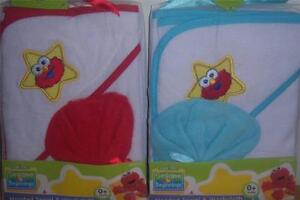 SESAME STREET HOODED TOWEL WITH WASH CLOTH, ELMO, BABY SHOWER