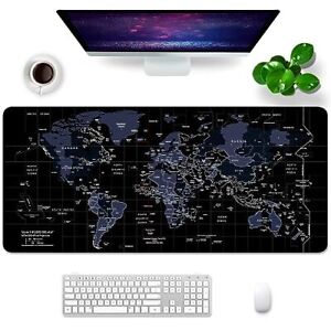 World Map Mouse Pad Large XXL Gaming Mouse Pad Desk Mat 35x15.7x0.12 inch Des...
