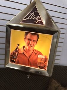 Vintage 1960s 70s Original Blatz Beer Bar Sign Light Swag Lantern