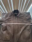 Overland Leather Jacket Men Brown Collared Great Condition USED Size XXXL