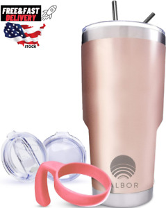 Stainless Steel Tumbler with  Handle Lid & Straw 30 Oz Insulated Tumbler Cups