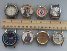 Lot of 8 Watches with No Bands for Parts or Repair All Quartz Movements