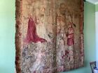 Antique Handmade French Tapestry, Early 1900s, Medieval Scene, 71 in H X 68 in W
