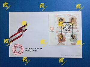 PERU 2021 HEROES OF THE INDEPENDENCE III FDC STAMPS BICENTENNIAL COLLECTION