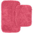 New Listing2 Piece Shaggy Nylon Washable Bathroom Rug Set Pink