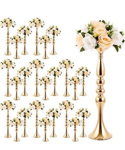 24pc Gold Metal Floral Centerpieces | 3 Sizes | 12, 15, 20”