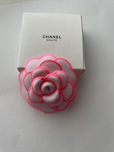 Chanel Beaute - Camellia Flower Pin - Pink & White - Fabric - NEW