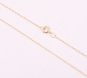 0.6mm Open Dainty Twisted Rope Chain Necklace Real Solid 10K Yellow Gold 16