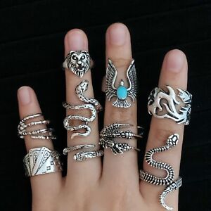 Bulk Lots 30 Top Gothic Punk Vintage Ring Animal Snake Fashion Rock Gift Jewelry