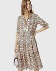Tory Burch Silk Serena Dress Hicks Garden Printed Size 12 $598 Midi Ivory Floral