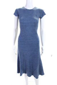 Polo Ralph Lauren Womens Cotton Ribbed Short Sleeve Sweater Dress Blue Size S