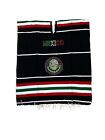 MEXICAN PONCHO,  MEXICAN FLAG  ,  SARAPE PONCHO  , ONE SIZE , TRICOLOR - BLACK