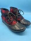 Sorel Duck Boots Out N About Waterproof Women's 9 Black and Red
