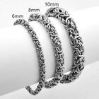6/8/10mm High Quality Stainless Steel Silver Byzantine Chain Men/Women Bracelet