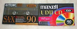2 Sealed Lot: TDK SA-X 90 & Maxell UDII 90 Cassette Tape