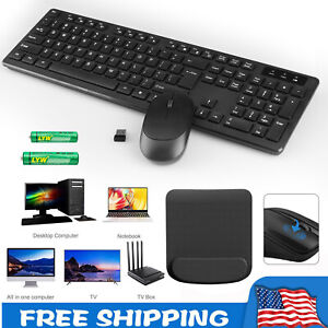 Wireless Keyboard and Mouse Combo 2.4GHz Slim Quiet For Mac Laptop PC Windows