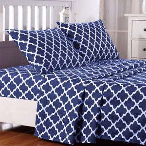 Microfiber Comfort Bed Sheet Set 1800 Count 4 Piece Deep Pocket Soft Bed Sheets