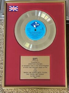 UK JIVE BILLY OCEAN Vintage CERTIFIED GOLD VIDEO Recording Sales Award 1986