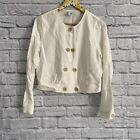 CAbi Women's White Piazza Lyocell Crop Jacket Style 5096 Size Small