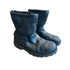 UGG Australia Beacon 5485 Black Leather Sheepskin Lined Boots Mens Size 12 READ