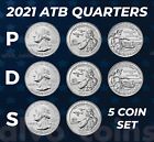 2021 ATB Quarter. Complete 5 Uncirculated coins PDS are from US Mint Rolls. Set