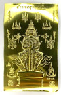 X5 Gold Plates Thao Wessuwan Giant Yantra  Mantra  Ceremony Thai Talisman Amulet